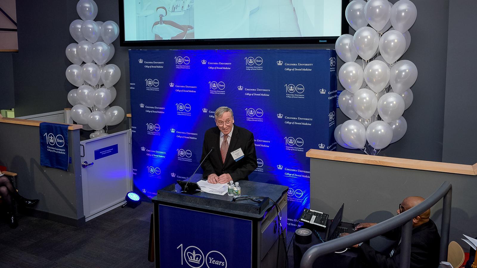 Dr. Lee Goldman at the open house for the College of Dental Medicine. December 2017