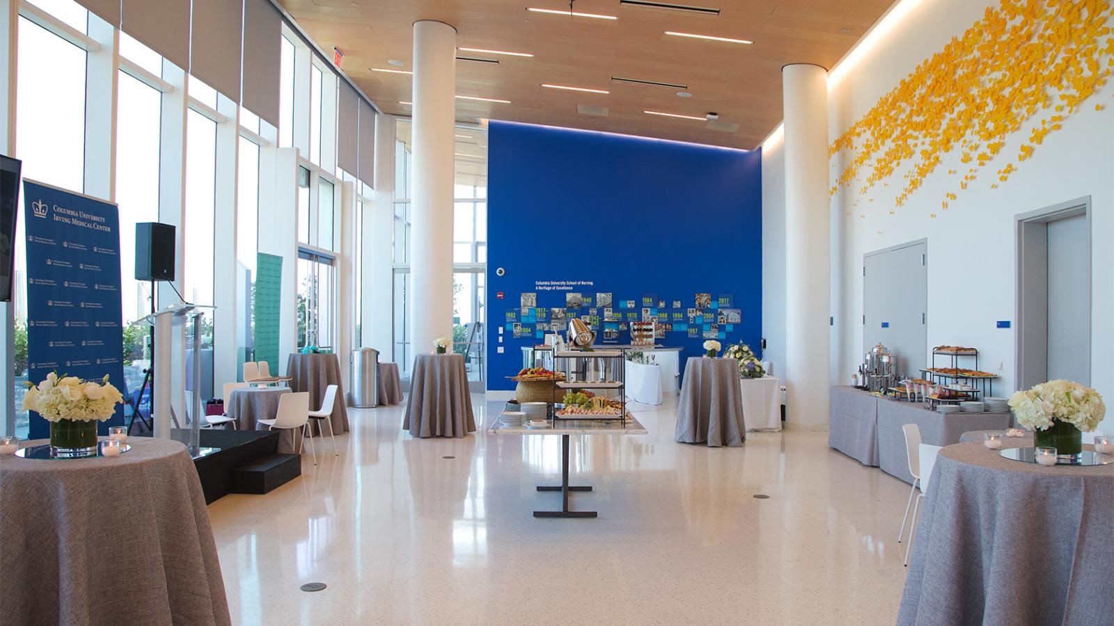 School of Nursing 7th floor reception set-up