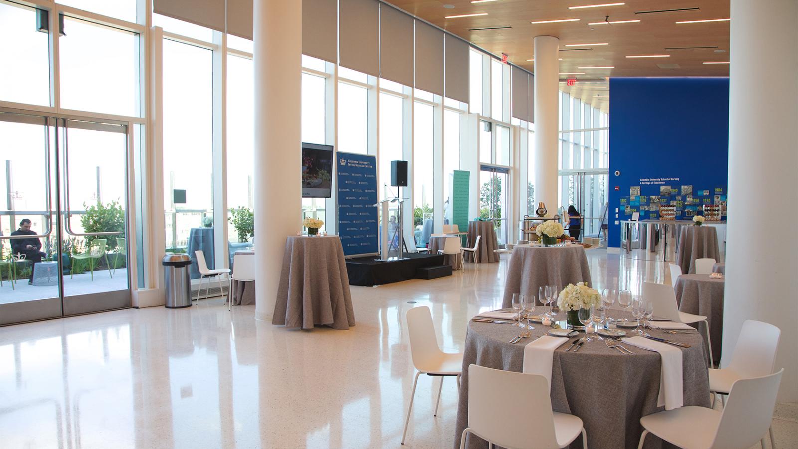 School of Nursing 7th floor reception set-up